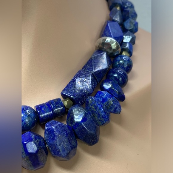 Silpada Rare “INDIGO FOR IT” Sterling & Natural Lapis Lazuli 2-Strand Necklace - Picture 5 of 14